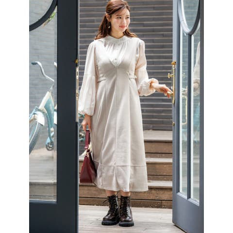 LUDIC PARK(ルディックパーク) | バックリボンスエードポンチジャンパースカート