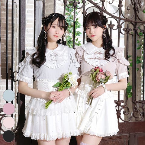 NOEMIE｜お嬢さんバックレースアップチョーカーネックカットソー