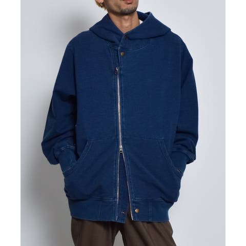 MODISH GAZE（モディッシュガゼ） | インディゴ裏起毛Wジップパーカ