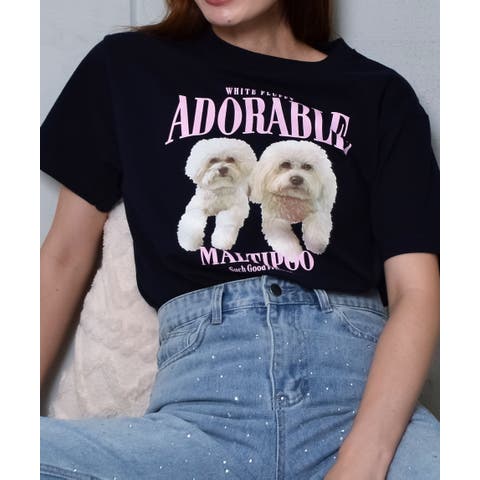 ＆soiree（アンドソワレ） | アニマルプリントTシャツ　DOGプリント