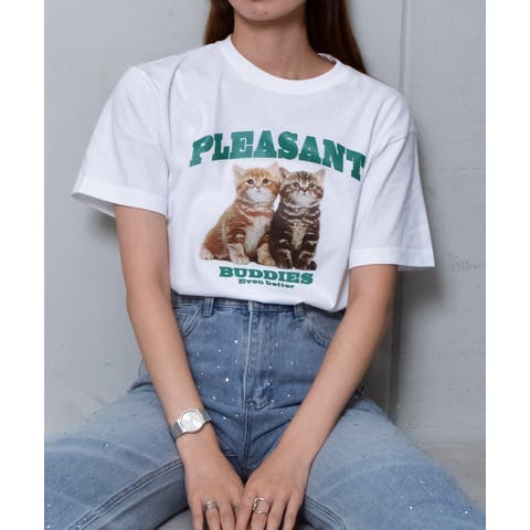 ＆soiree（アンドソワレ） | アニマルプリントTシャツ  CATプリント