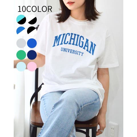 ＆soiree（アンドソワレ） | MICHIGAN カレッジロゴプリントTシャツ(半袖)