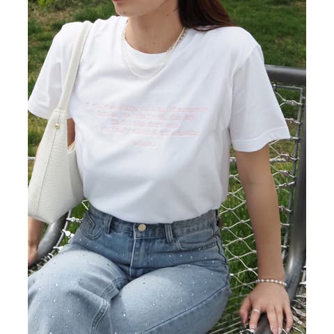 ＆soiree（アンドソワレ） | フロント刺繍Tシャツ