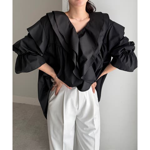 RANAN（ラナン） | ビッグカラーフリルブラウス