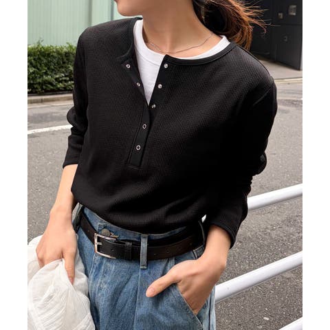 RANAN（ラナン） | ヘンリーネックワッフルロンＴ