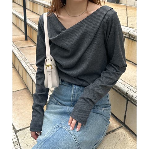 RANAN（ラナン） | ドレープオフショルリブロンＴ