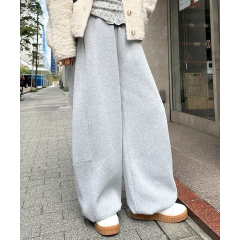 RANAN（ラナン） | 裏起毛カーブスウェットパンツ