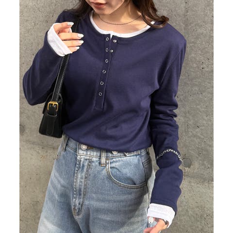RANAN（ラナン） | レイヤードヘンリーネックリブＴシャツ