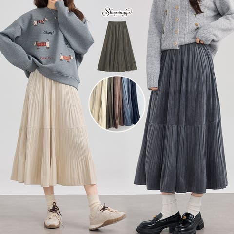 shoppinggo（ショッピングゴー） | プリーツスカートロング黒 無地スカート ひざ下 フレアスカート ハイウェスト ボトムス 着痩せ 通勤 オシャレ Aラインスカート フレア裾