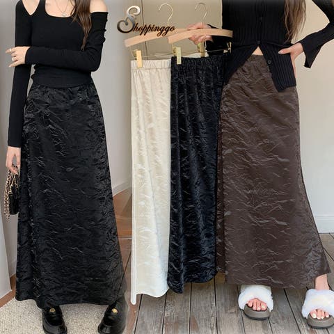 shoppinggo（ショッピングゴー） | ロングスカート ハイウエスト マキシ丈  Aラインスカート ゆったり 体型カバー オシャレ 着痩せ 体型カバー ペンシルスカート オールシーズン