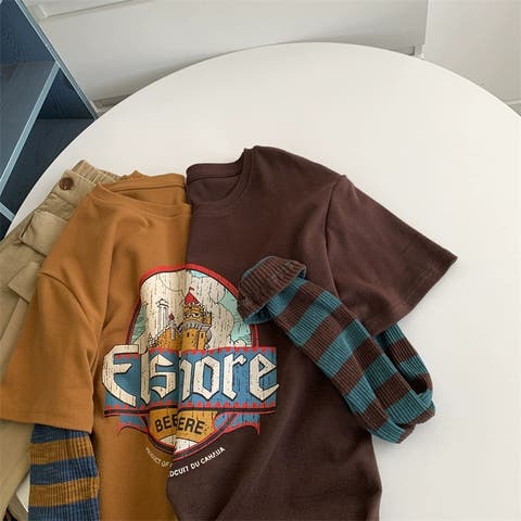 17kg（イチナナキログラム） | ミレニアル学園風☆【春】カレッジ風フェイクレイヤード 長袖Tシャツ