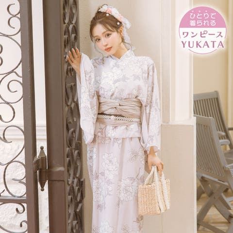 Tika（ティカ） | フェミニンホワイトフラワーワンピース浴衣3点セット 二部式浴衣 キャミワンピース 羽織り 浴衣セット レディース浴衣 兵児帯 ガーリー浴衣 せいせい Tika ティカ