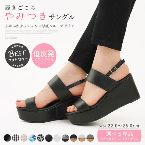 夢展望（ユメテンボウ） | 厚底 ベルト サンダル 夏 歩きやすい ウエッジソール 大きいサイズ フラワー デニム 疲れにくい ブラック ホワイト シルバー レッド 黒 白 赤 22cm 22.5cm 23cm 25cm 25.5cm 26cm レディース 夢展望 韓国 オルチャン 春 夏