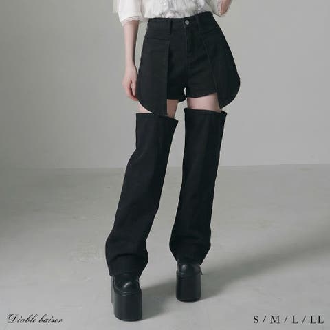 夢展望（ユメテンボウ） | ショート&ロング2wayルーズデニムワイドパンツ 韓国 夢展望 Diable baiser（ディアブルベーゼ）