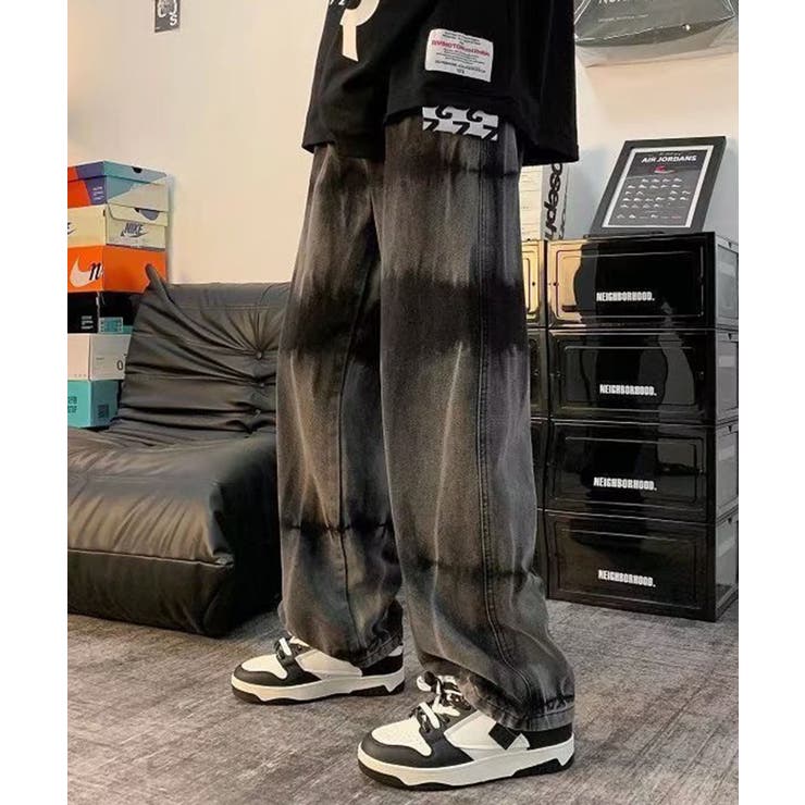 ブラック | グラデーション加工デニムパンツ | SHEPP