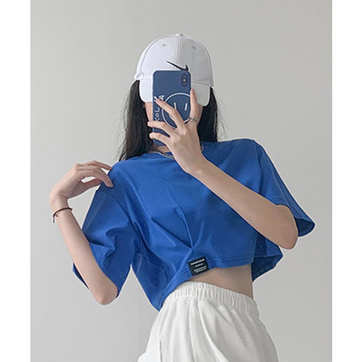 ロゴネーム付きギャザークロップドTシャツ | SHEPP | 詳細画像7 