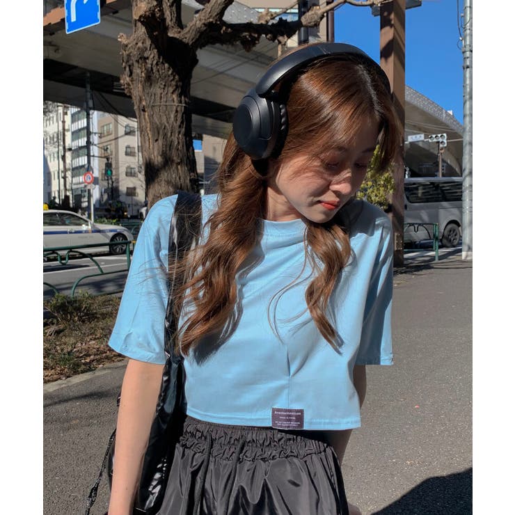 ロゴネーム付きギャザークロップドTシャツ | SHEPP | 詳細画像11 