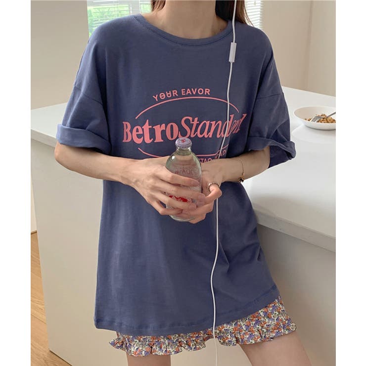 売れ筋商品|||アンナ フィールド Tシャツ レディース トップス Basic T-shirt - crystal gray カラープリントビッグTシャツ[品番：ANCW0009981]｜SHEPP
