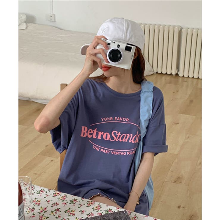 パープル | カラープリントビッグTシャツ | SHEPP