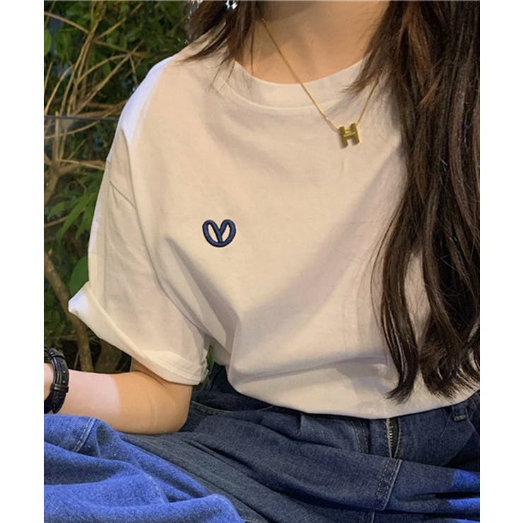 ハートロゴ刺繍Tシャツ | SHEPP | 詳細画像1 