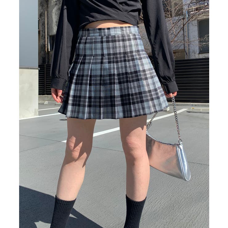 SKIPS ladies チェック柄 プリーツミニスカート ブルーベージュ秋冬 SKIPS ladies チェック柄 プリーツミニスカート ブルーベージュ