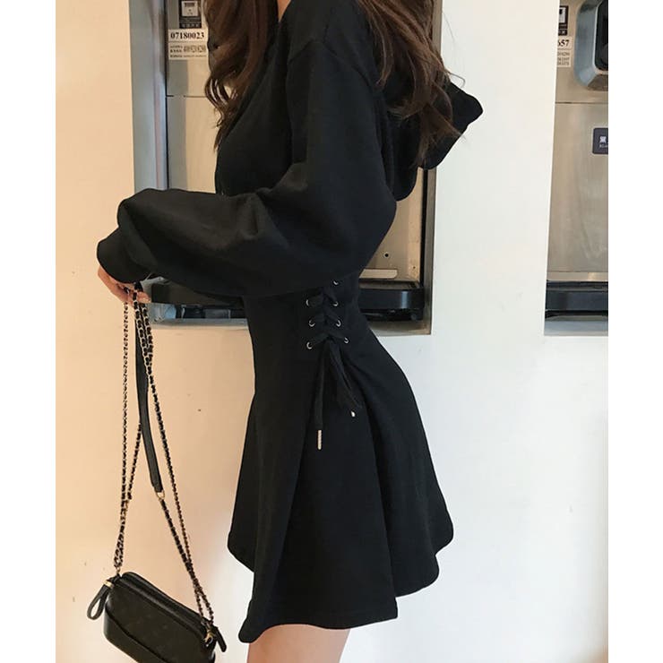 サイドレーススウェットミニワンピース[品番：ANCW0000081