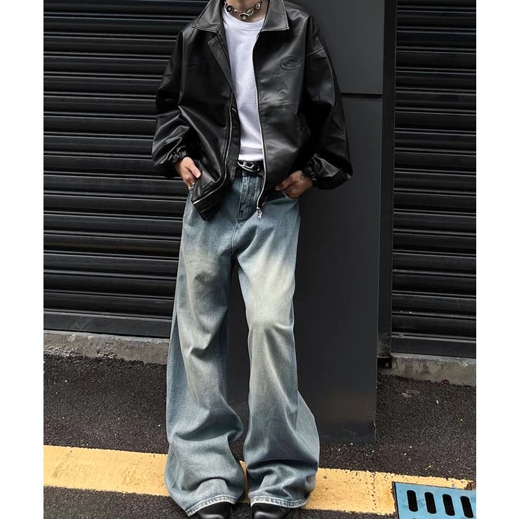 シープレザー ジップ ブルゾン シープ レザー ウォッシュド ジップ