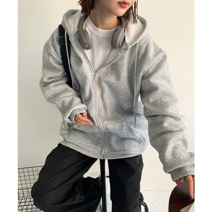 トゥービーシック TO BE CHIC ジップアップパーカー フーディー ロング フリル フード裏ボア 裏毛 3 グレー /GV レディース fa5fbe598afd321e98fb4654e1427d