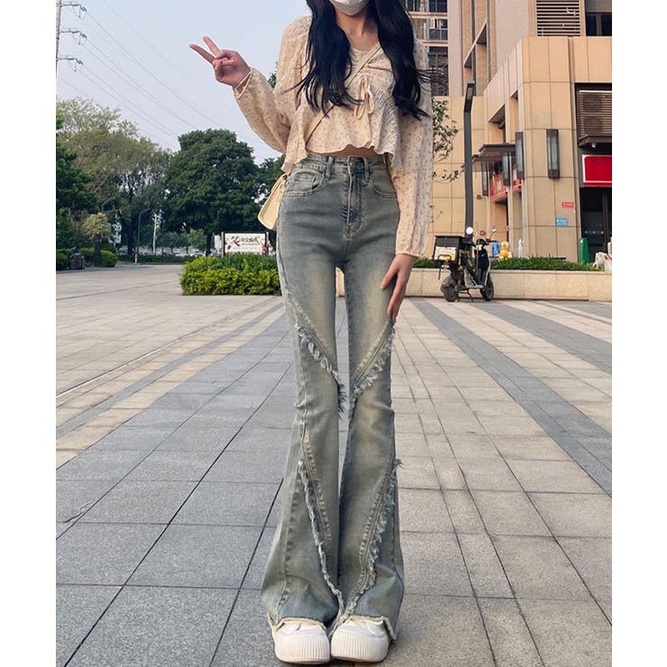 ショッピングゴー shoppinggo フレアパンツ デニム ジーンズ