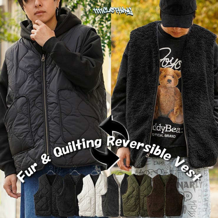 ◇ファー×キルティング リバーシブルベスト◇ キルティングベスト[品番：OCGW0003470]｜ONE 4 PREMIUM（ワンフォープレミアム  ）のメンズファッション通販｜SHOPLIST（ショップリスト）