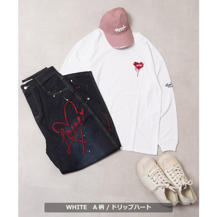 ハート刺繍 ワイドシルエット ロンt | ONE 4 PREMIUM | 詳細画像9 