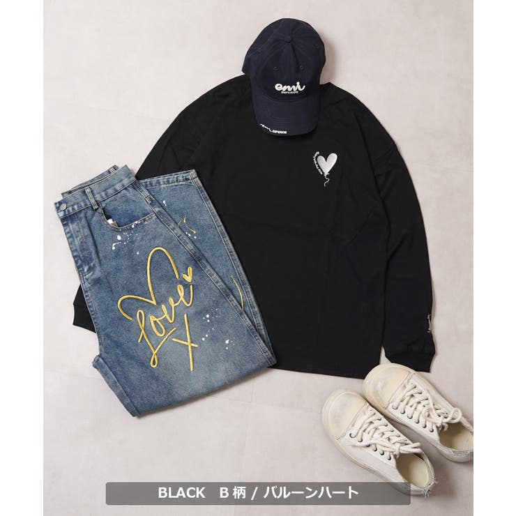 ハート刺繍 ワイドシルエット ロンt | ONE 4 PREMIUM | 詳細画像12 