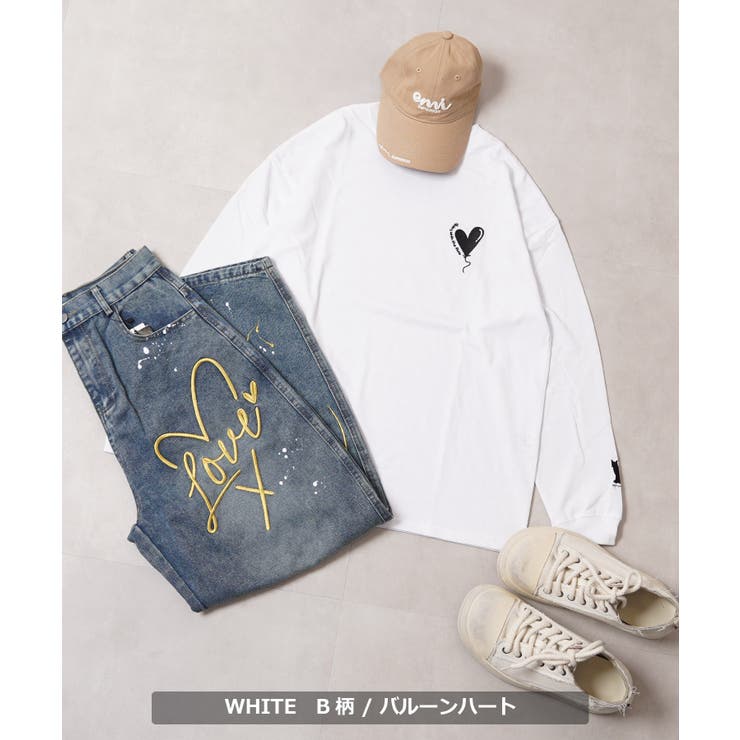 ハート刺繍 ワイドシルエット ロンt | ONE 4 PREMIUM | 詳細画像15 