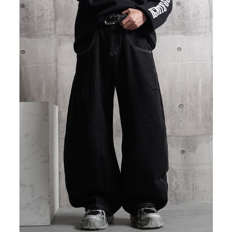 BLACK | バレルレッグ ジーンズ メンズ | ONE 4 PREMIUM