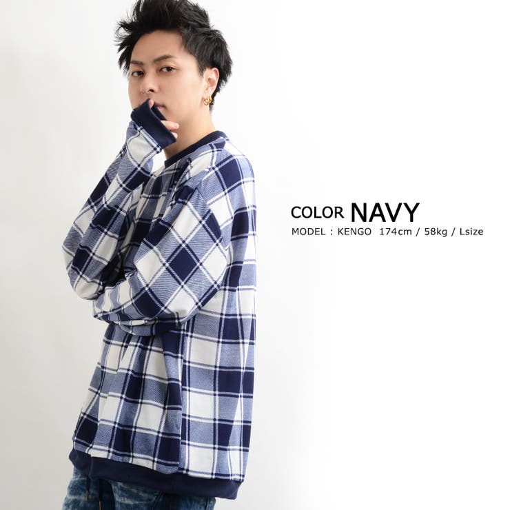 c-boy style ※トップスのみ +チェック柄ロンT チェック柄BIGロンTee 】ロンt[品番：OCGW0001237]｜ONE 4 PREMIUM