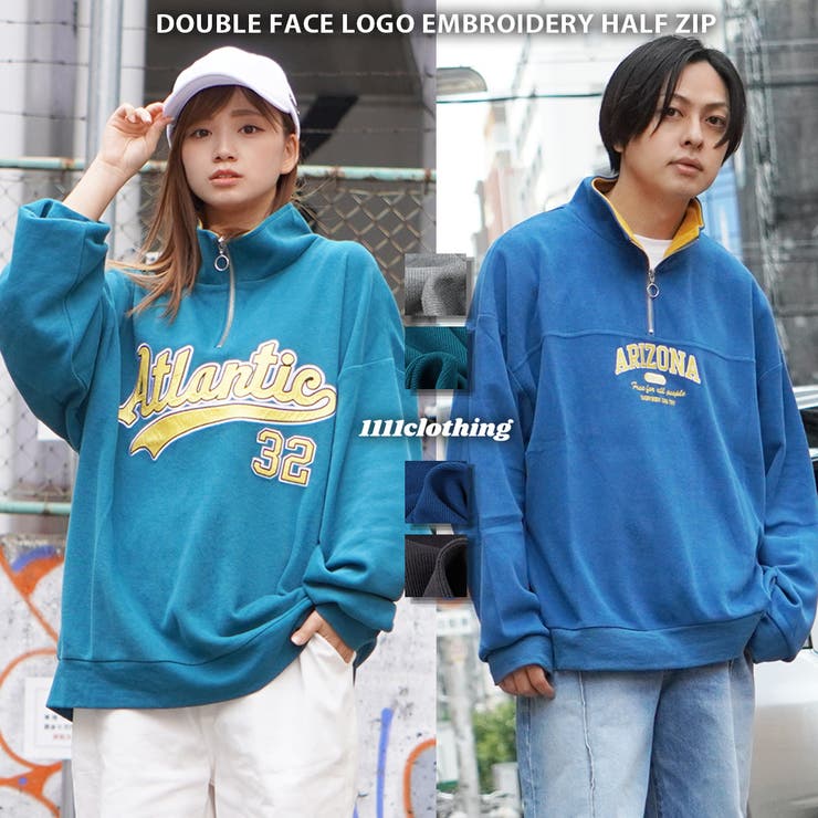 Dealivez ハーフジップ　トレーナー ZIP FIVE トレーナー スウェット 「ZIP FIVE」 アソート 刺繍