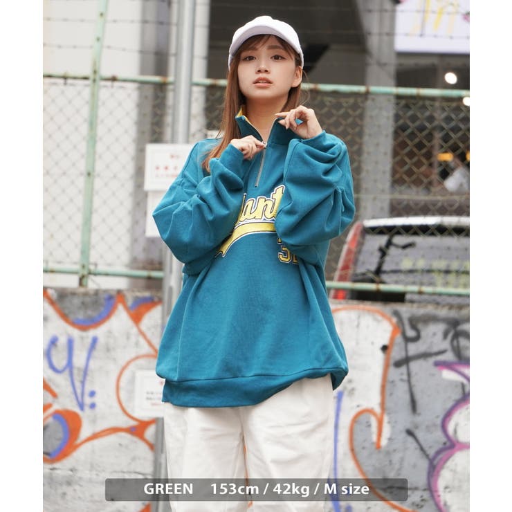 【即完売モデル】ウィンダンシー☆ハーフジップスウェット ネイビー 刺繍ロゴ 即完売モデル】ウィンダンシー☆ハーフジップスウェット