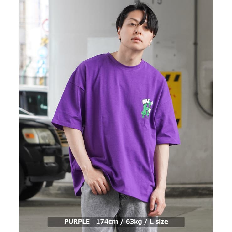 PURPLE】オーバーサイズ Tシャツ メンズ[品番：OCGW0003097]｜ONE 4