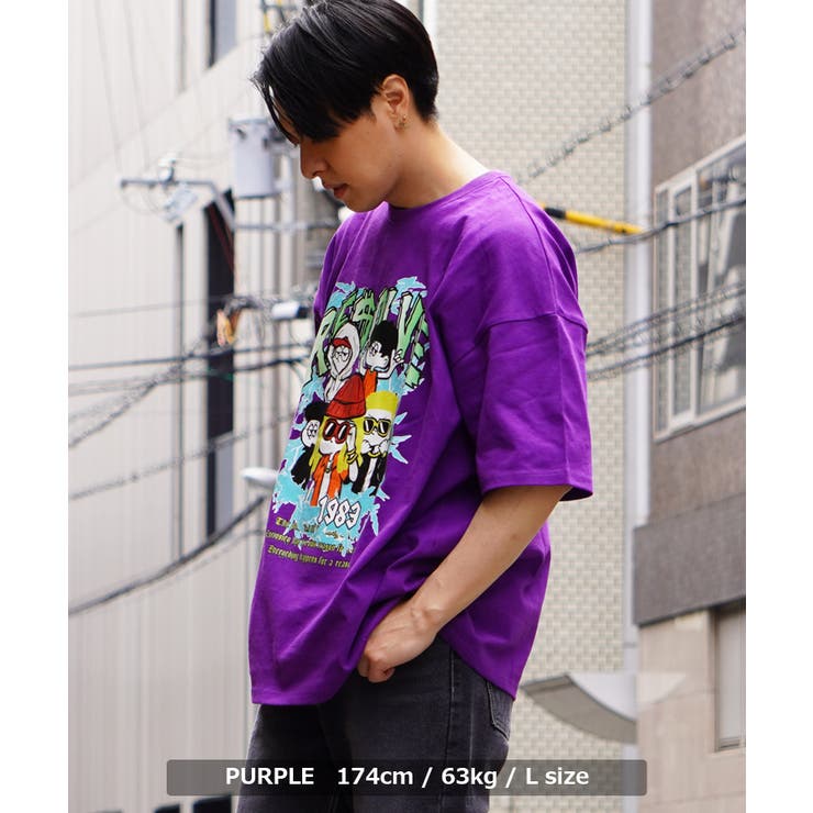 PURPLE】オーバーサイズ Tシャツ メンズ[品番：OCGW0003099]｜ONE 4