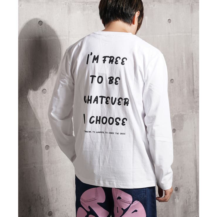 B柄-WHITE | 度詰め天竺 ロゴプリント ロンt | ONE 4 PREMIUM