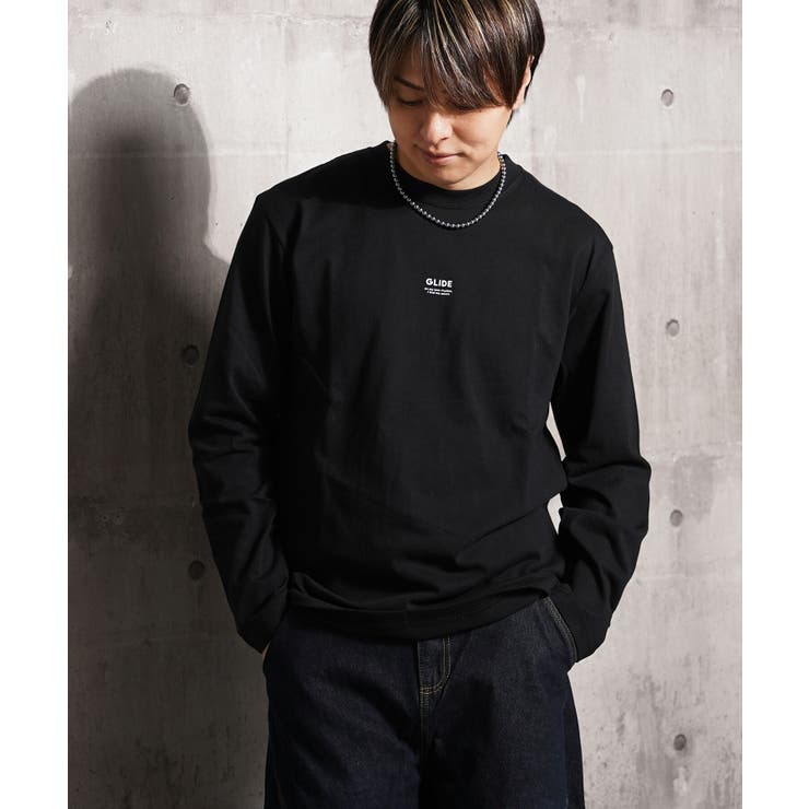 C柄-BLACK | 度詰め天竺 ロゴプリント ロンt | ONE 4 PREMIUM