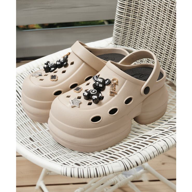 BEIGE(くま) | ビジュー付き 厚底サンダル レディース | ONE 4 PREMIUM