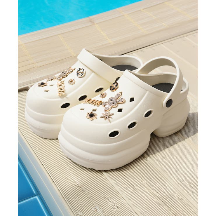 O.WHITE(うさぎ) | ビジュー付き 厚底サンダル レディース | ONE 4 PREMIUM