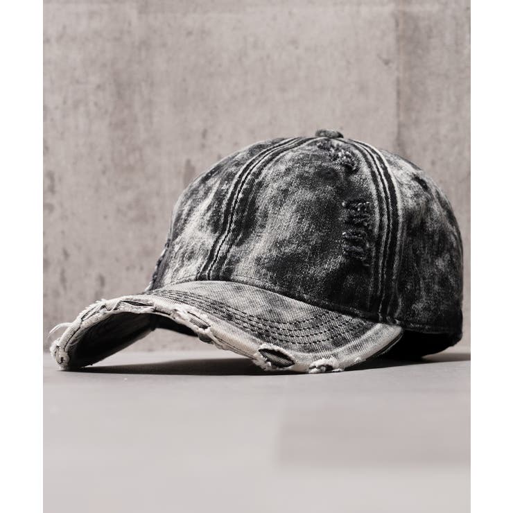 GRAY | ダメージキャップ ユニセックス つば広 | ONE 4 PREMIUM