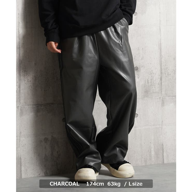 通販 激安 PU レザー ワイドパンツ[品番：OCGW0003888]｜ONE 4 PREMIUM パンツ