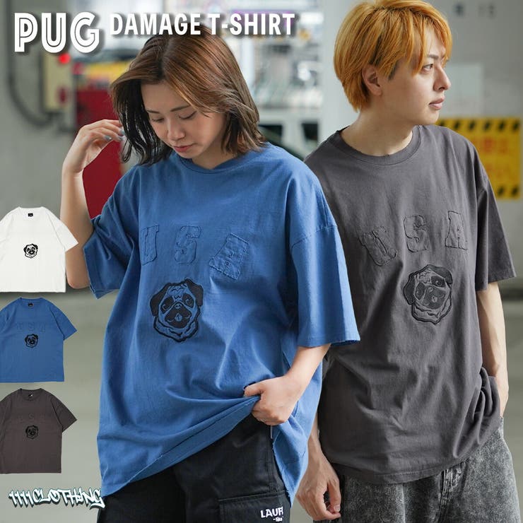 ◆パグ ダメージ Tシャツ◆ | ONE 4 PREMIUM | 詳細画像1 