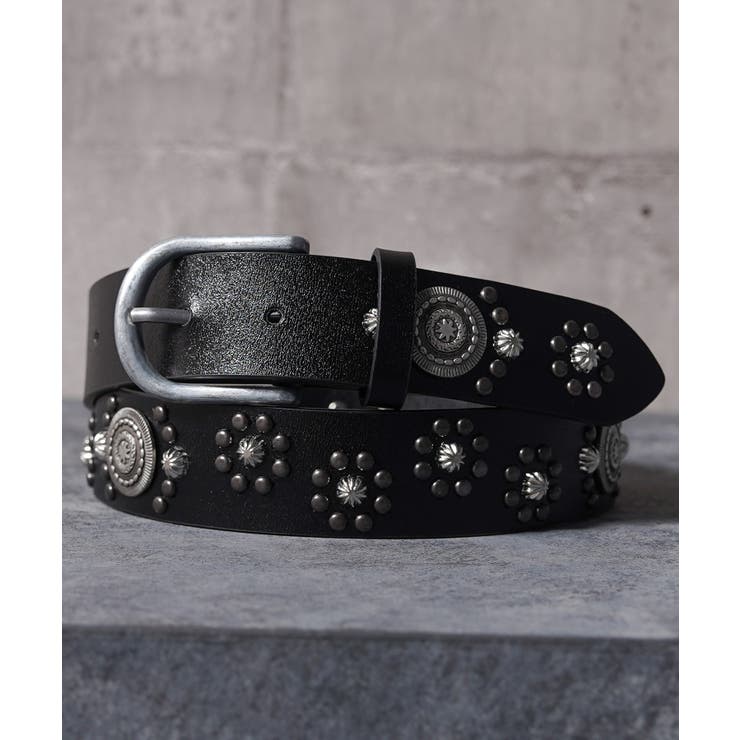 BLACK | スタッズ ベルト メンズ | ONE 4 PREMIUM