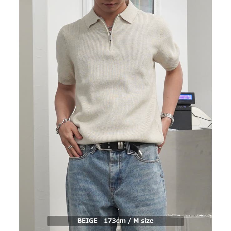 ハーフジップ ニット ポロシャツ | ONE 4 PREMIUM | 詳細画像5 