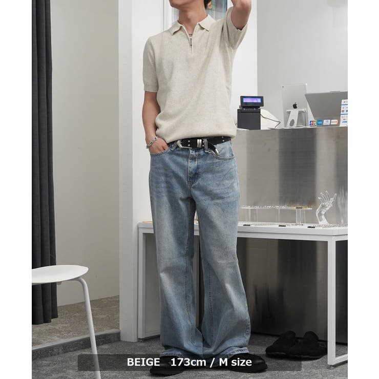 ハーフジップ ニット ポロシャツ | ONE 4 PREMIUM | 詳細画像7 
