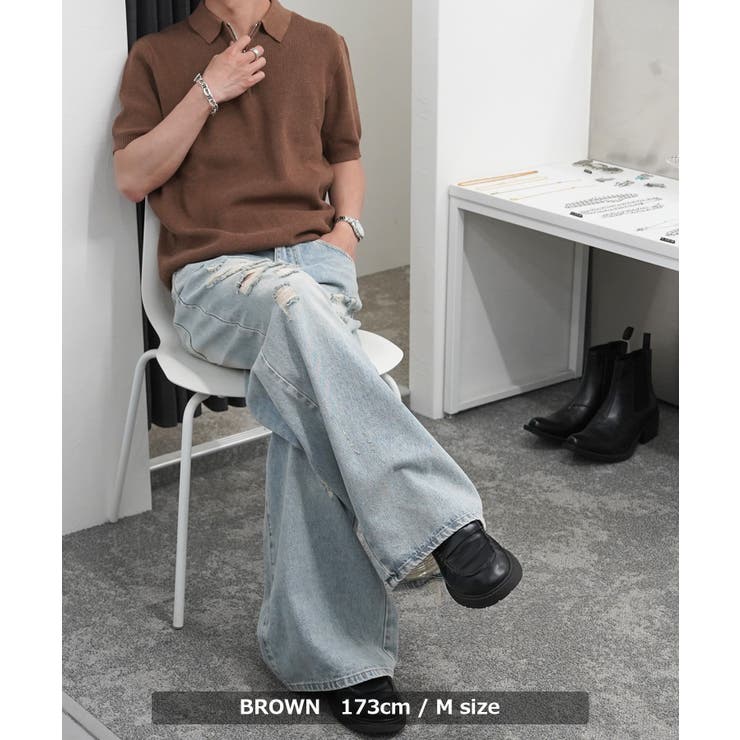 ハーフジップ ニット ポロシャツ | ONE 4 PREMIUM | 詳細画像12 